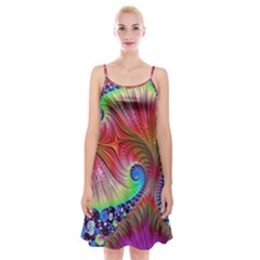 Fractal Art Fractal Colorful Spaghetti Strap Velvet Dress by Pakrebo