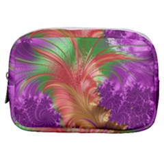 Fractal Purple Green Orange Yellow Make Up Pouch (small) by Pakrebo