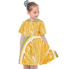 Pop Art Orange  Kids  Sailor Dress by Valentinaart