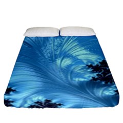 Fractal Art Feather Swirls Puffy Fitted Sheet (king Size) by Pakrebo