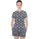 Soft Pattern Repeat Monochrome Women s Tee and Shorts Set View1