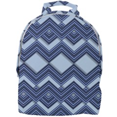 Textile Texture Fabric Zigzag Blue Mini Full Print Backpack by Pakrebo