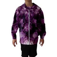 Amethyst Purple Violet Geode Slice Hooded Windbreaker (kids) by genx