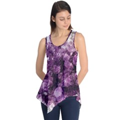 Amethyst Purple Violet Geode Slice Sleeveless Tunic by genx