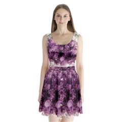 Amethyst Purple Violet Geode Slice Split Back Mini Dress  by genx