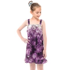 Amethyst Purple Violet Geode Slice Kids  Overall Dress by genx