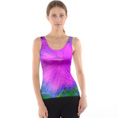 Psychedelic Purple Garden Milkweed Flower Tank Top by myrubiogarden