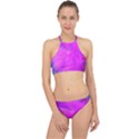 Psychedelic Purple Garden Milkweed Flower Racer Front Bikini Set View1