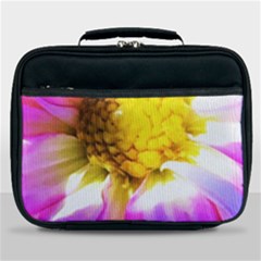 Purple, Pink And White Dahlia With A Bright Yellow Center Lunch Bag by myrubiogarden