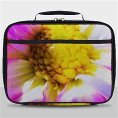 Purple, Pink And White Dahlia With A Bright Yellow Center Full Print Lunch Bag by myrubiogarden