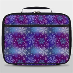 Snow White Blue Purple Tulip Full Print Lunch Bag by Pakrebo