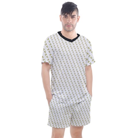 No Step On Snek Pattern White Background Meme Men s Mesh Tee And Shorts Set by snek