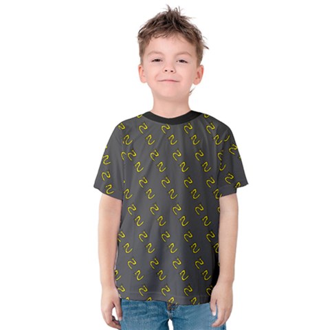 No Step On Snek Pattern Charcoal Dark Gray Background Meme Kids  Cotton Tee by snek