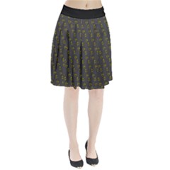 No Step On Snek Pattern Charcoal Dark Gray Background Meme Pleated Skirt by snek