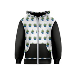 Apu Apustaja With Banana Phone Wall Eyed Pepe The Frog Pattern Kekistan Kids  Zipper Hoodie by snek