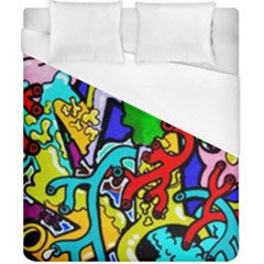 Graffiti Abstract With Colorful Tubes And Biology Artery Theme Duvet Cover (california King Size) by genx