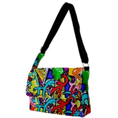 Graffiti Abstract With Colorful Tubes And Biology Artery Theme Full Print Messenger Bag by genx