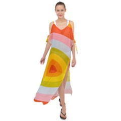 Retro Graffiti Art Nouveau Maxi Chiffon Cover Up Dress by genx