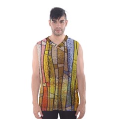 Stained Glass Window Colorful Men s Basketball Tank Top by Pakrebo