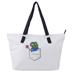 Apu Apustaja Roasting A Snail On A Campfire Pepe The Frog Pocket Tee Kekistan Full Print Shoulder Bag by snek