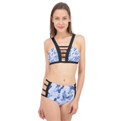 Standard Light Blue Camouflage Army Military Cage Up Bikini Set by snek