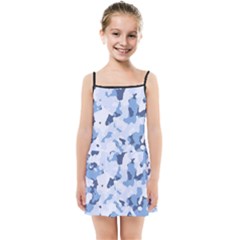 Standard Light Blue Camouflage Army Military Kids  Summer Sun Dress by snek