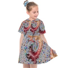 Fractal Artwork Design Pattern Kids  Sailor Dress by Pakrebo