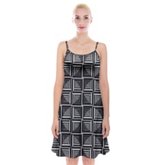 Pattern Op Art Black White Grey Spaghetti Strap Velvet Dress by Pakrebo