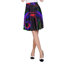 Swirl Background Design Colorful A-line Skirt by Pakrebo