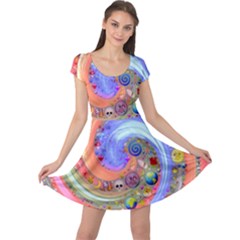 Swirl Vortex Emoji Cyclone Motion Cap Sleeve Dress by Pakrebo