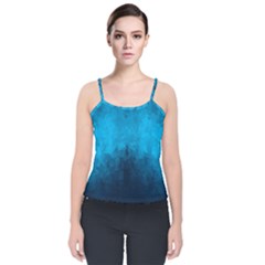 Deep Ocean Velvet Spaghetti Strap Top by LoolyElzayat