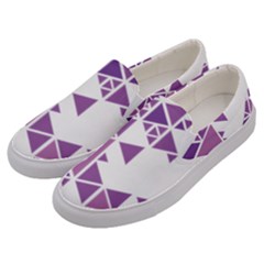 Art Purple Triangle Men s Canvas Slip Ons by Mariart