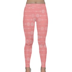 Background Polka Dots Pink Classic Yoga Leggings by Mariart