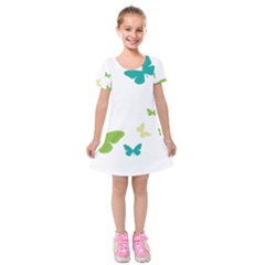 Butterfly Kids  Short Sleeve Velvet Dress by Mariart