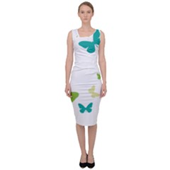 Butterfly Sleeveless Pencil Dress by Mariart