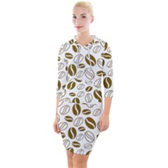 Coffee Beans Vector Quarter Sleeve Hood Bodycon Dress by Mariart