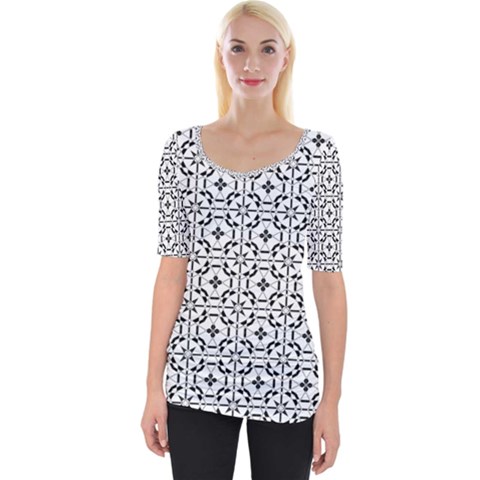 Decorative Ornamental Wide Neckline Tee by Mariart