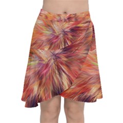 Color Background Structure Lines Chiffon Wrap Front Skirt by Mariart