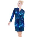 Electric Wave Button Long Sleeve Dress View1