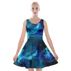 Electric Wave Velvet Skater Dress by JezebelDesignsStudio