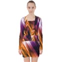 Rainbow Light V-neck Bodycon Long Sleeve Dress View1