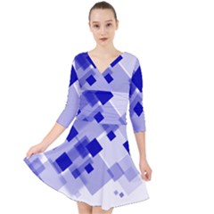 Geometric Quarter Sleeve Front Wrap Dress by JezebelDesignsStudio