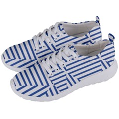 Geometric Shapes Stripes Blue Men s Lightweight Sports Shoes by Mariart