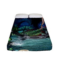 Wonderful Mermaid In The Deep Ocean Fitted Sheet (full/ Double Size) by FantasyWorld7