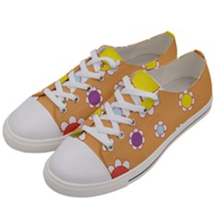 Floral Flowers Retro Women s Low Top Canvas Sneakers by Mariart