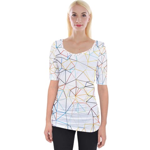 Geometric Pattern Abstract Shape Wide Neckline Tee by Mariart