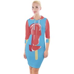 Ice Cream Quarter Sleeve Hood Bodycon Dress by Mariart