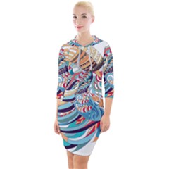 Goat Sheep Ethnic Quarter Sleeve Hood Bodycon Dress by Mariart