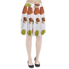 Leaves Mushrooms Pleated Skirt by Mariart