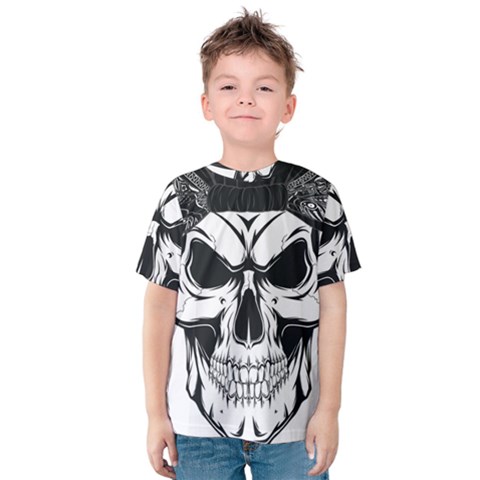 Kerchief Human Skull Kids  Cotton Tee by Mariart